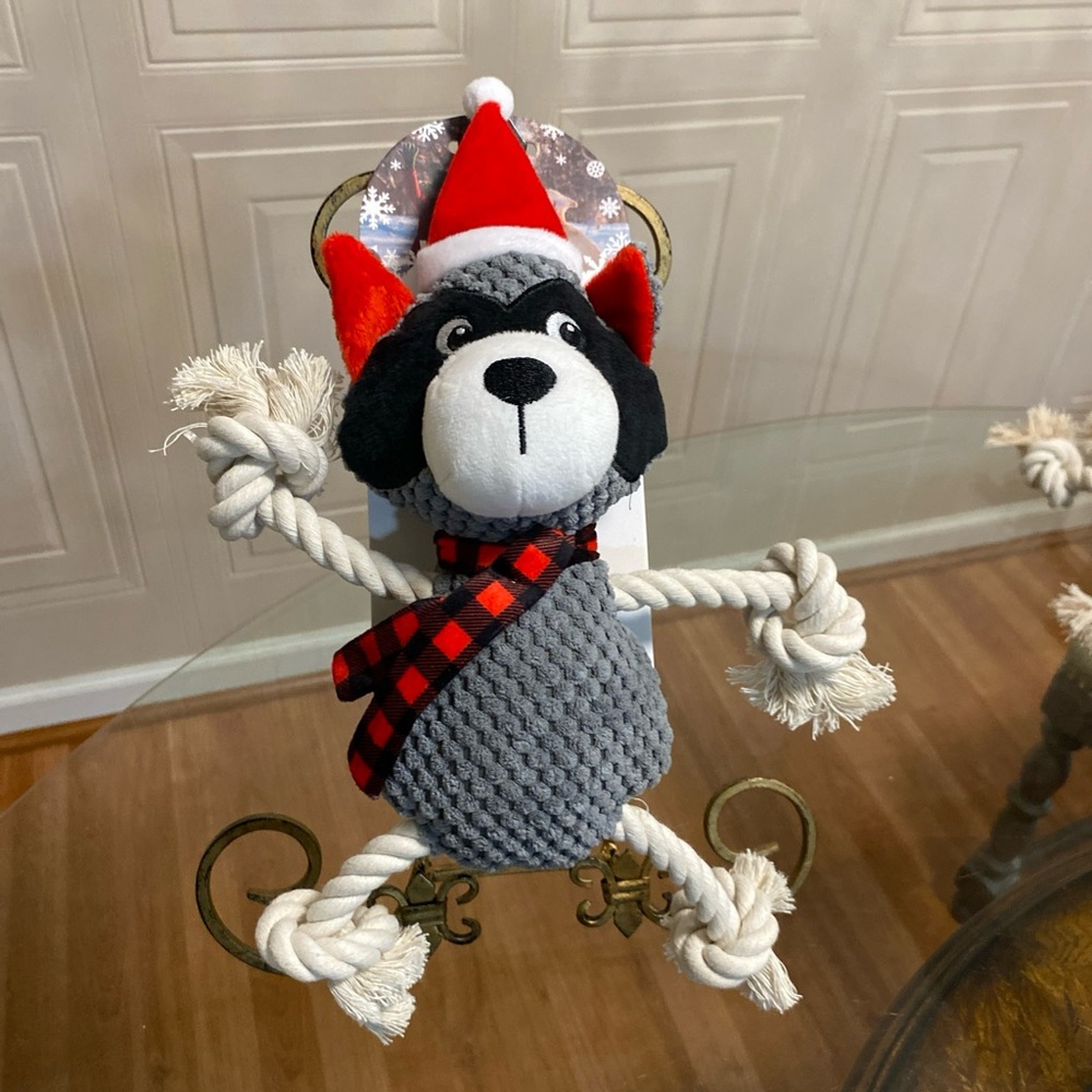 DOG WHISPERER  Interactive Dog Toy  Fox 14” With Santa’s Hat & Squeaker